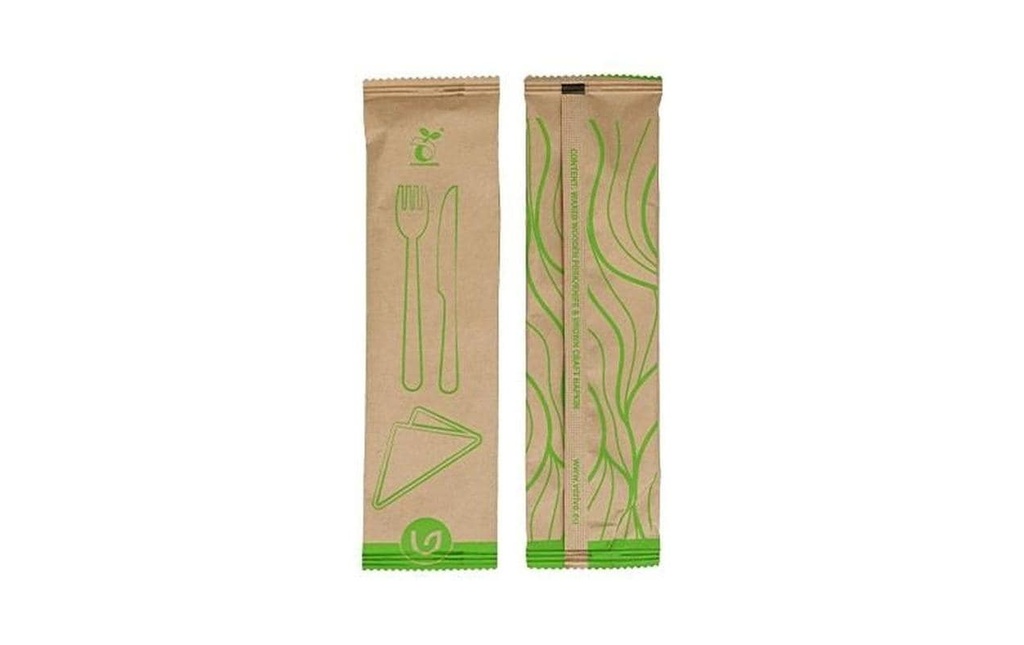 Verive Sets de couverts jetables 3 pièces 100 Pièce/s Brun
