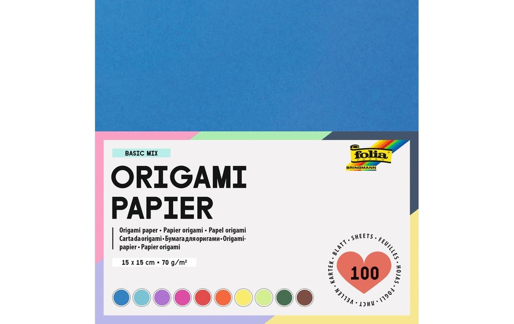 FOLIA Flles de pliage 15x15 cm 100fl (100 pces)