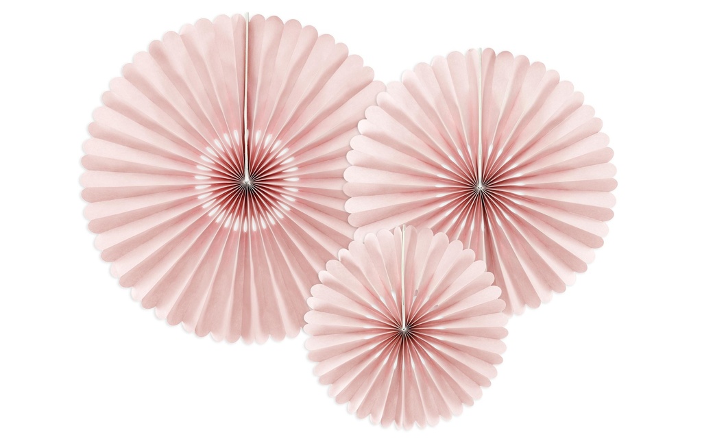 Partydeco Rosettes Pastel 3 pièces, rose