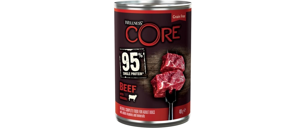 Wellness Core Alimentation humide Dog Rind, Brokkoli 400g-