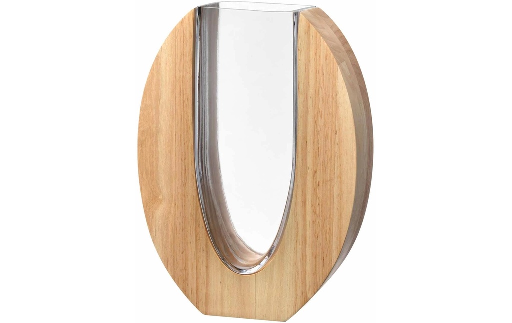 LEONARDO Vase Legno 28 cm, Transparent/Brun