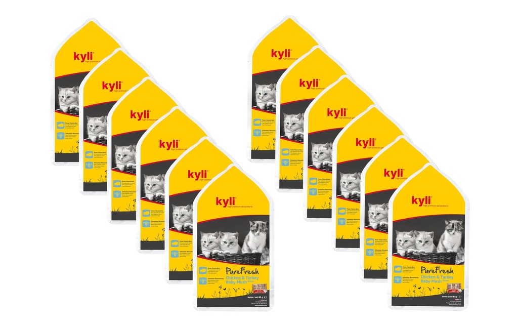 kyli Alimentation humide Pure Fresh Kitten Poulet & dinde, 12 x 85 g