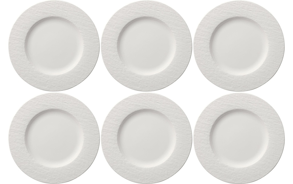 Villeroy & Boch Assiettes pour le petit-déjeuner et à dessert Manufacture Rock 6 Pièce/s, Blanc