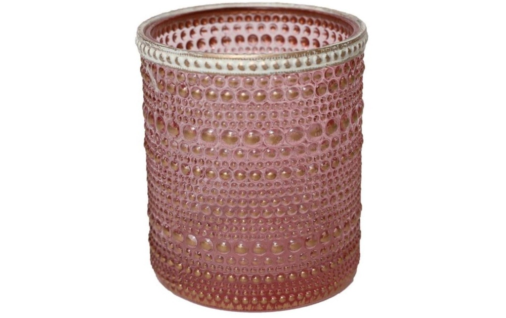 CHALET Photophore Lingan 12 cm, Verre, Rose