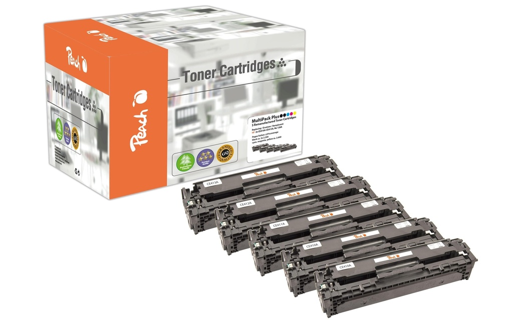Peach Kits de toner HP Nr. 305A (CE41A) 2x BK, 1x C, M, Y