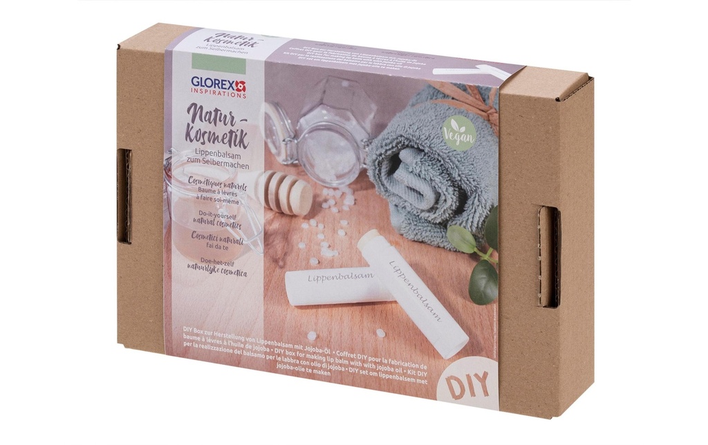 Glorex Boîte et emballage Baume à lèvres avec de l'huile de jojoba