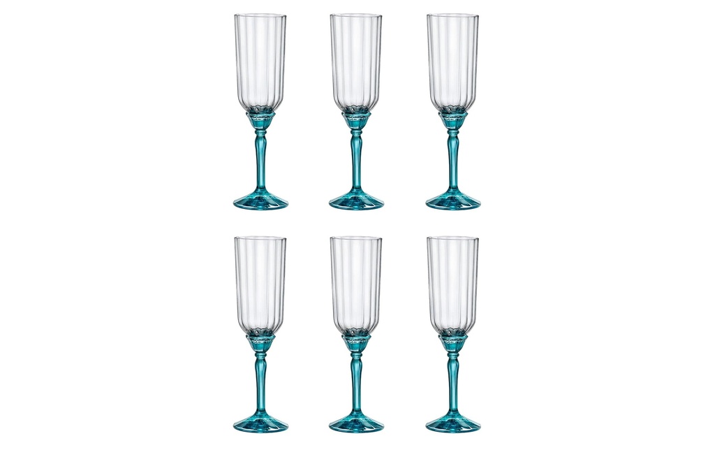 Bormioli Rocco Verre à champagne Florian 210 ml, 6 Pièce/s, Bleu