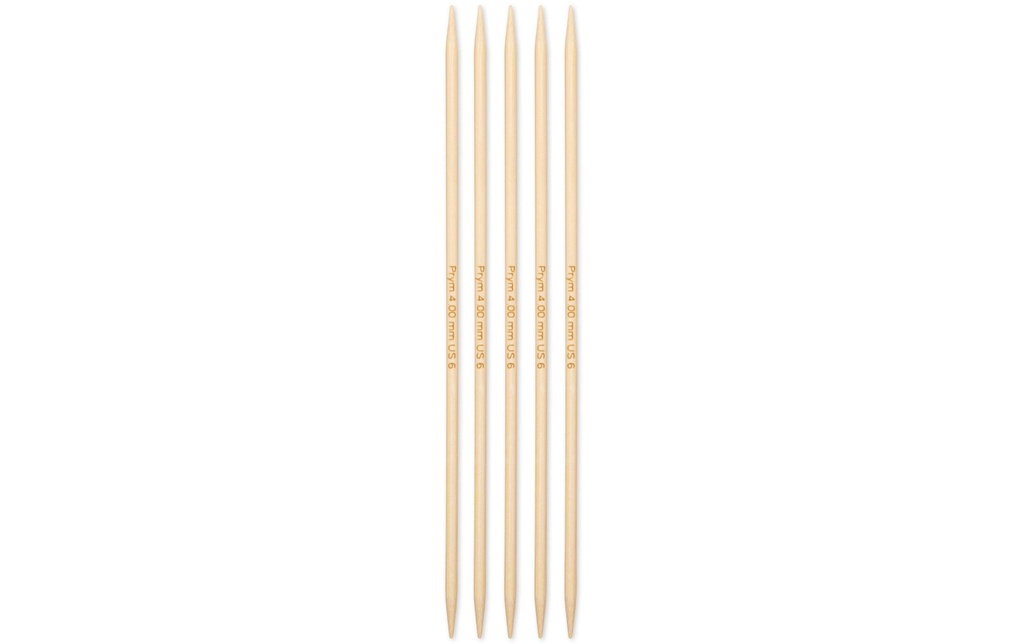 Prym 1530 Aiguilles à tricoter pour bas BAMBUS 4.00 mm, 20 cm