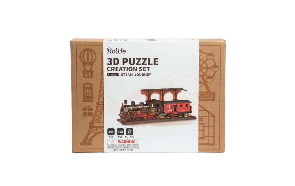 Rolife Kits de montage Steam Journey 365 pièces