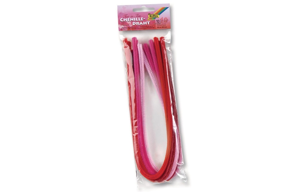 FOLIA Cure-pipes Mix rouge 50cm (10 pces)