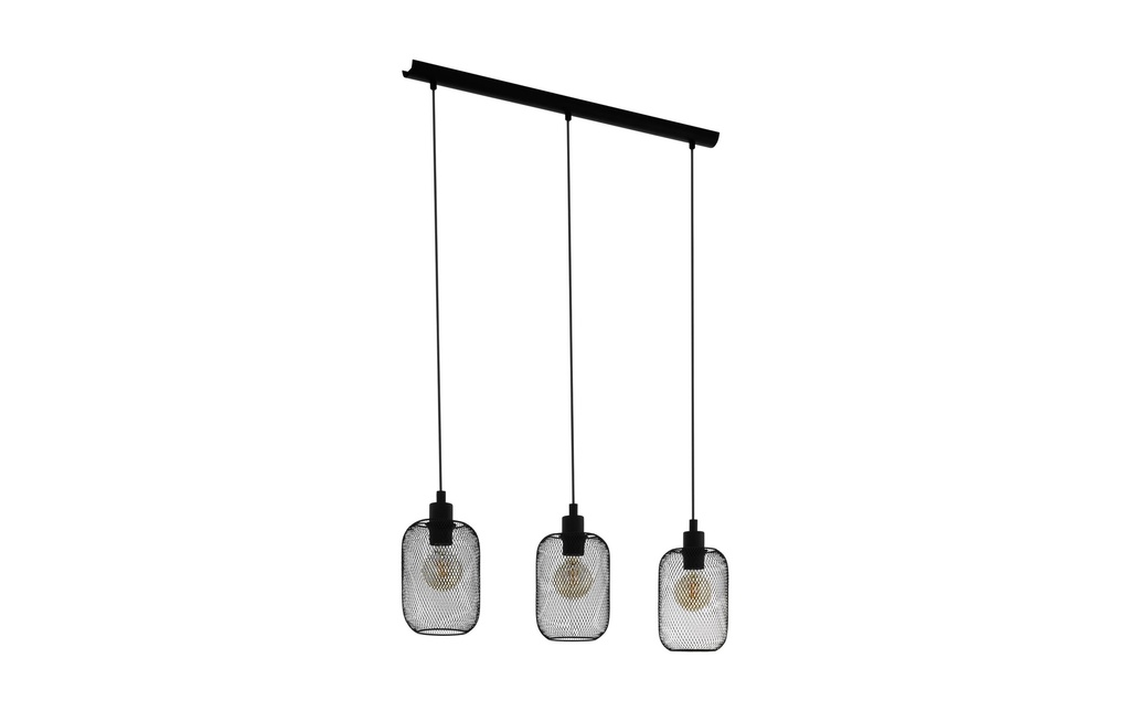 EGLO Leuchten Lampe suspendue WRINGTON 3x E27, Noir