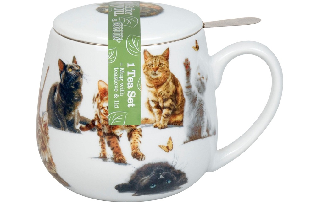 Könitz Tasse à thé Tea for you Samtpfotenv 400 ml, Blanc