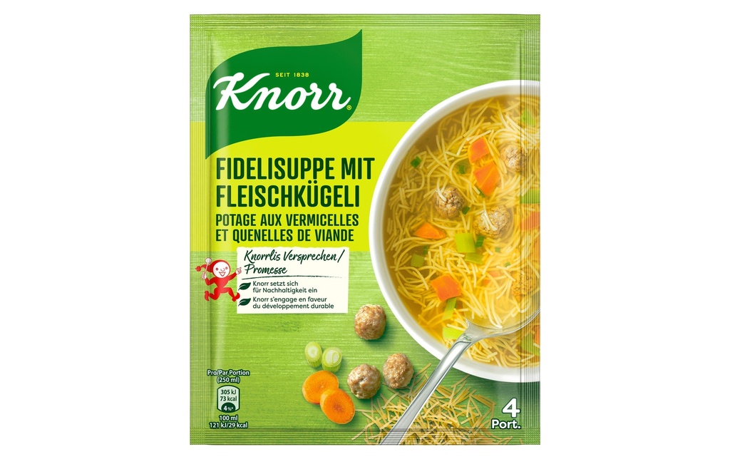 Knorr Soupe Fidelis avec quenelles de viande 4 portions