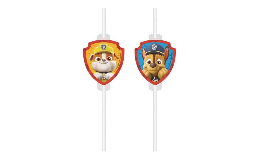 We fiesta Party Paille Paw Patrol 4 Pièce/s, Bleu/Jaune