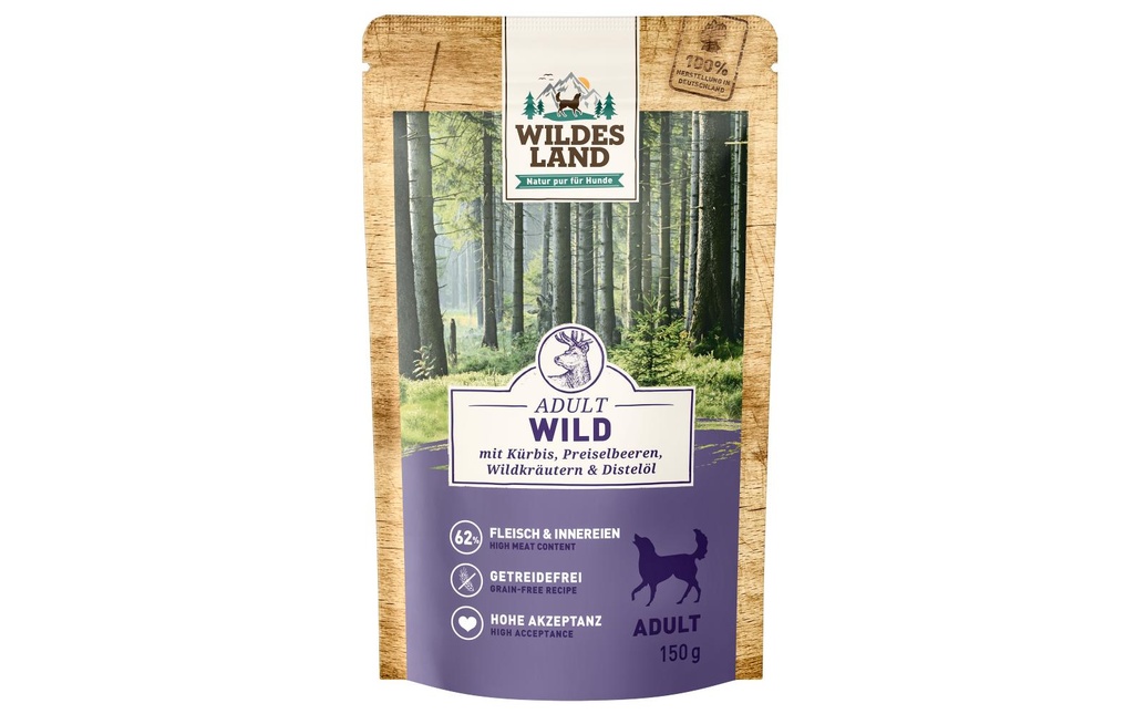 Wildes Land Alimentation humide Gibier à la citrouille & aux airelles 150 g