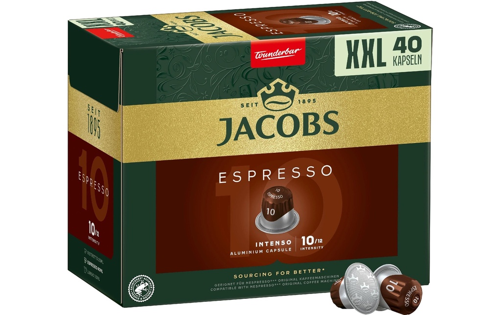 Jacobs Capsules de café Espresso 10 Intenso 40 pièces