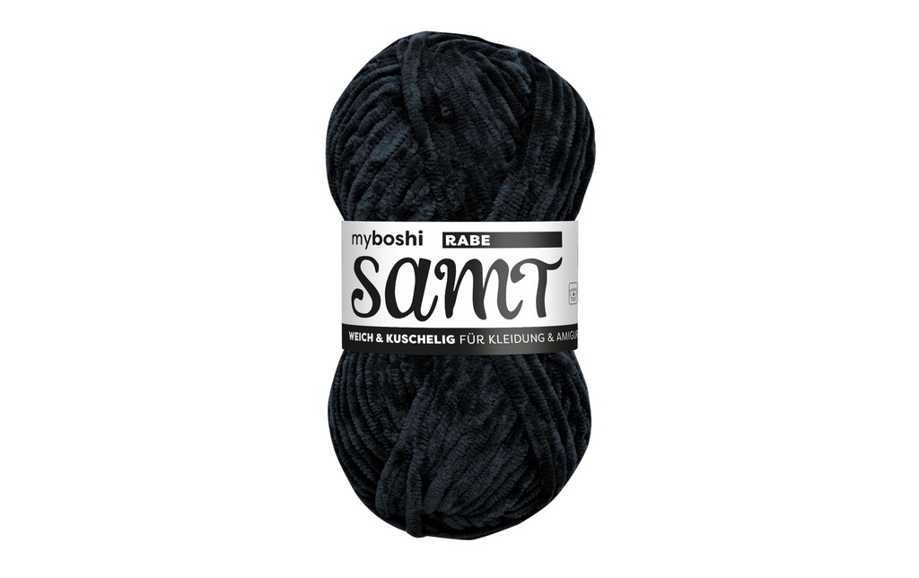 myBoshi Laine Chenille velours corbeau 100 g, 100 m