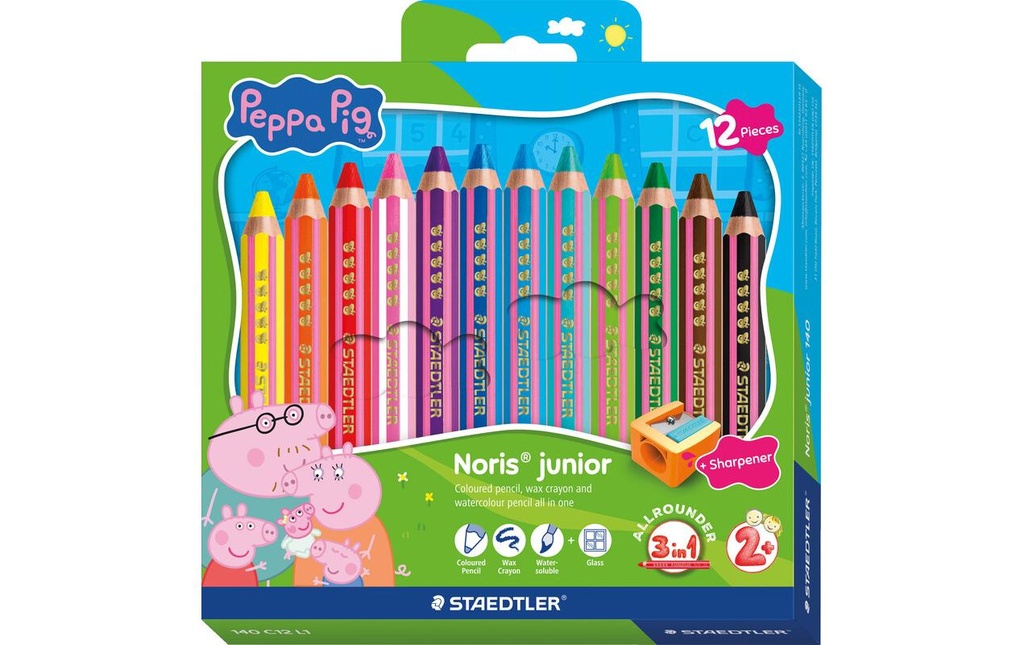 Staedtler Crayons de couleur Peppa Pig Carton de 12