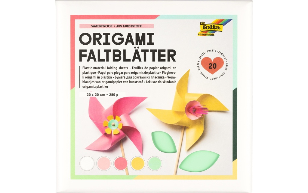 FOLIA Flles pliage plastique 20x20cm (20 pces)