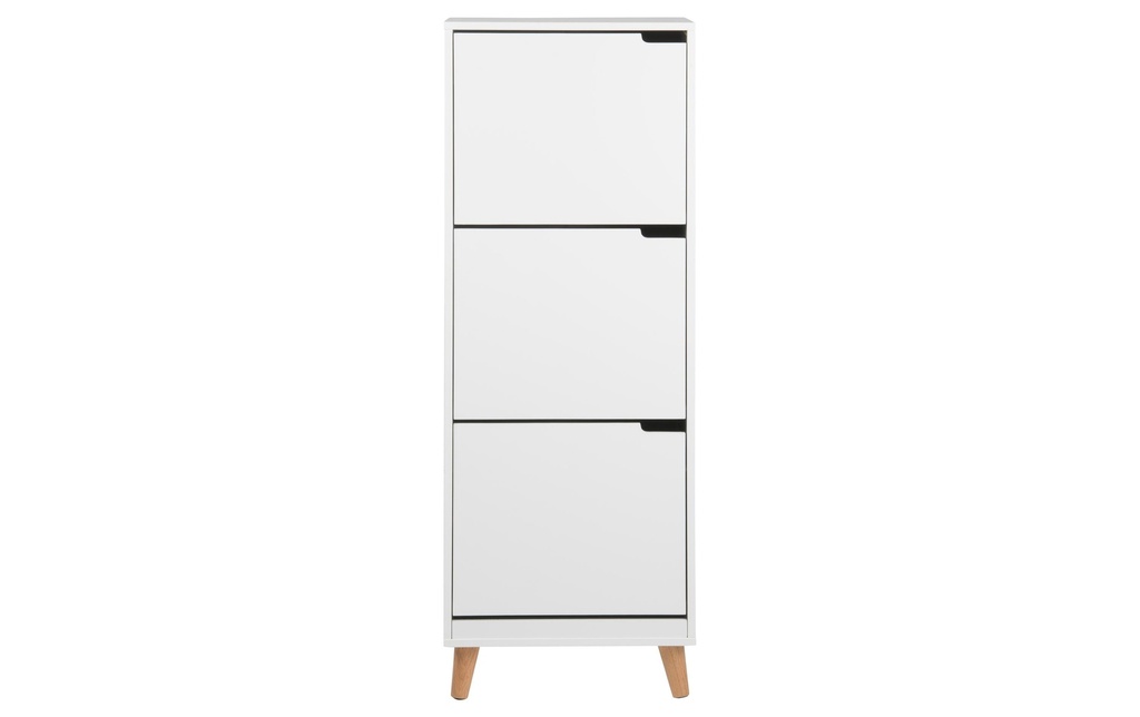 AC Design Armoire à chaussures Mitra 47 x 30 x 133,5 cm, Blanc/Nature