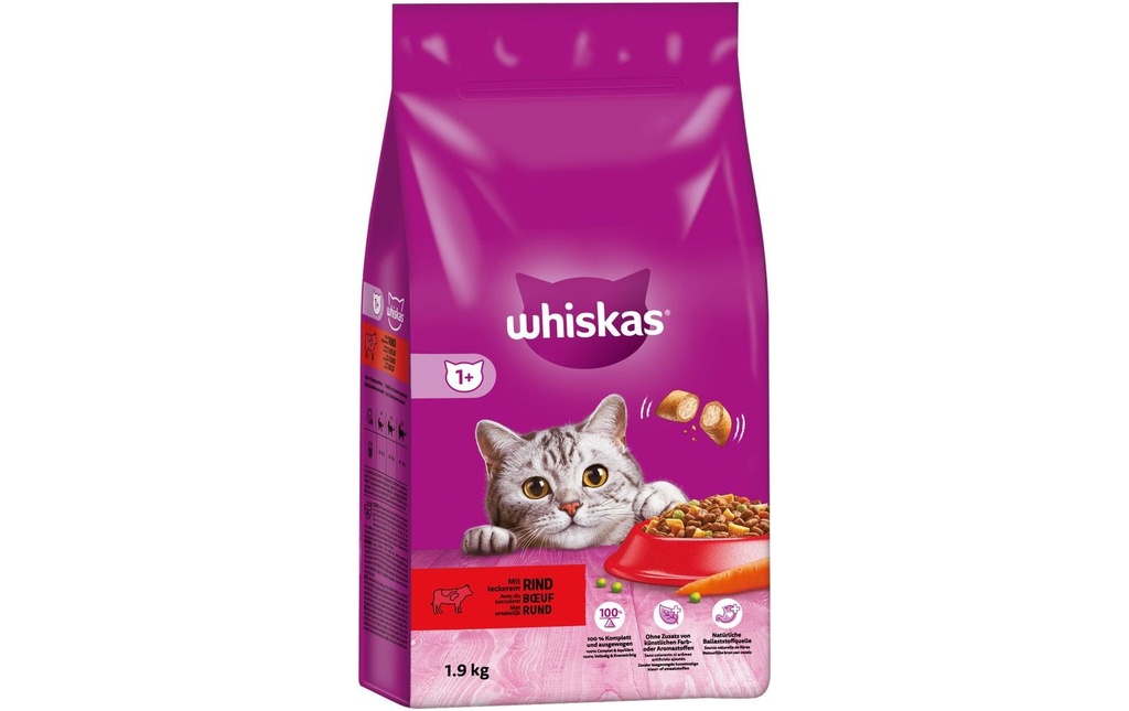 Whiskas Alimentation sèche Bœuf Sélection 1+, 1.9 kg