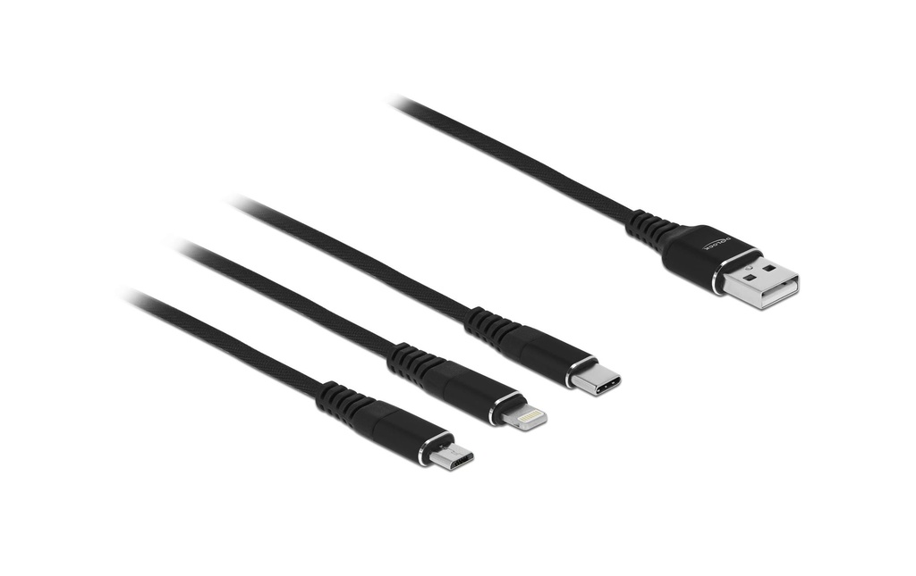 Delock Câble chargeur USB USB-A - Lightning/USB-C/Micro-USB B 0.3 m