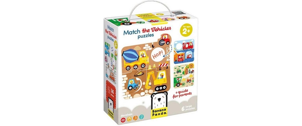 Banana Panda Puzzle Match the Vehicles Carton 36 pièces