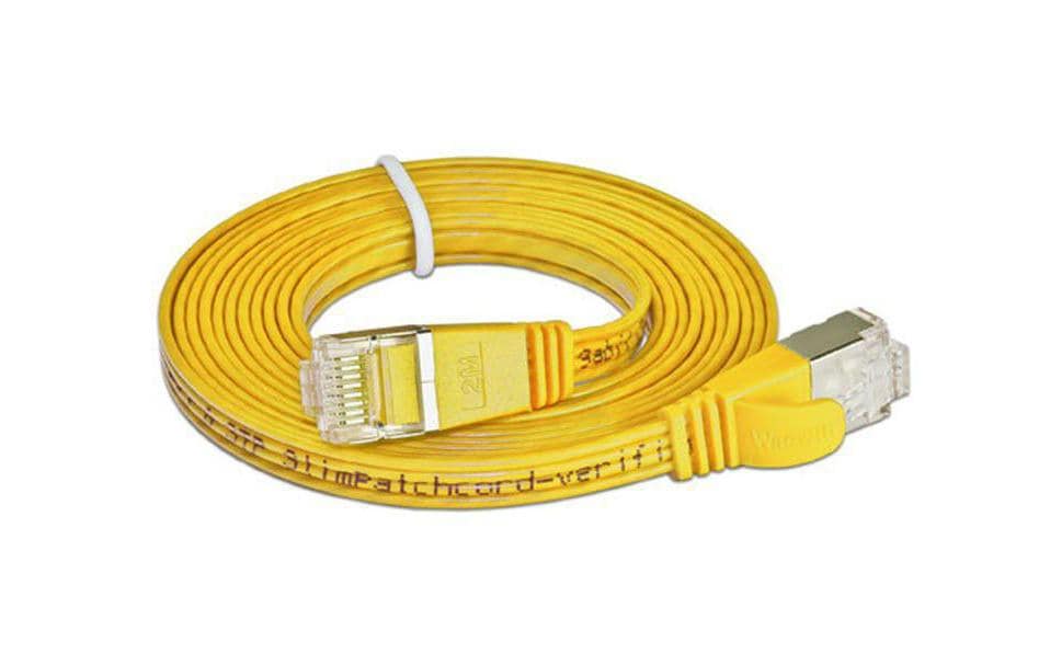 SLIM Câble patch slim RJ-45 - RJ-45, Cat 6, STP, 2 m, Jaune