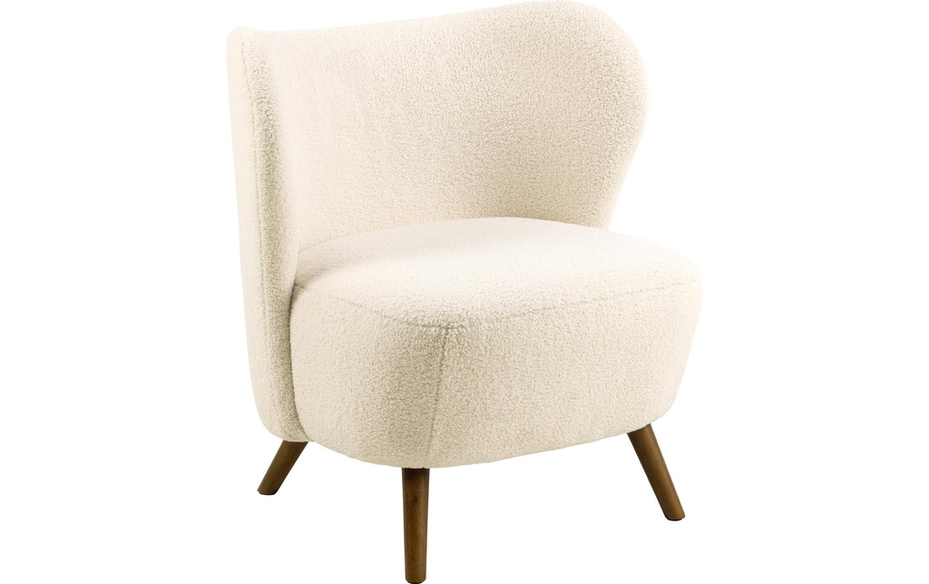 AC Design Fauteuil Crosby Bois/Textile, Crème