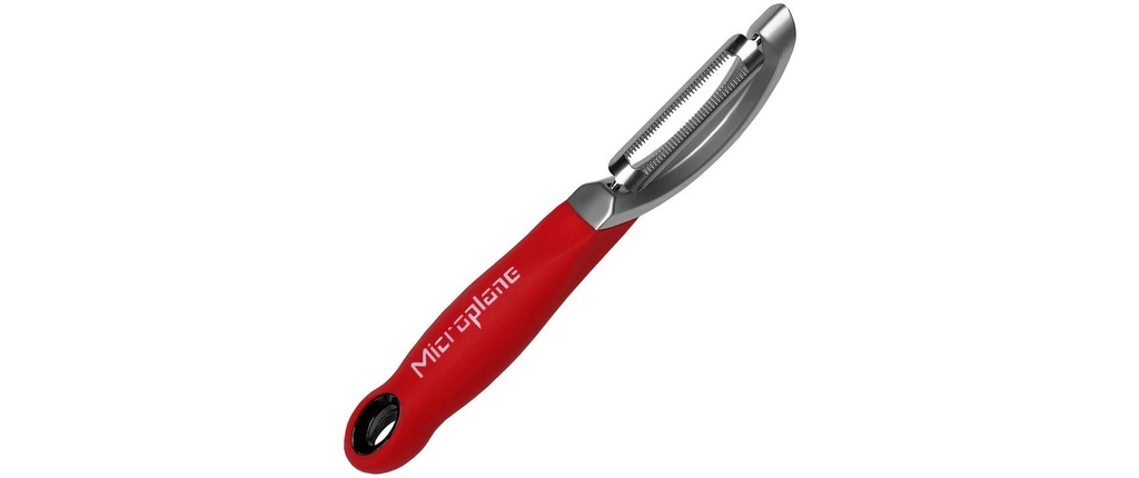 Microplane Éplucheur pivotant Gourmet Profi dentelé Rouge