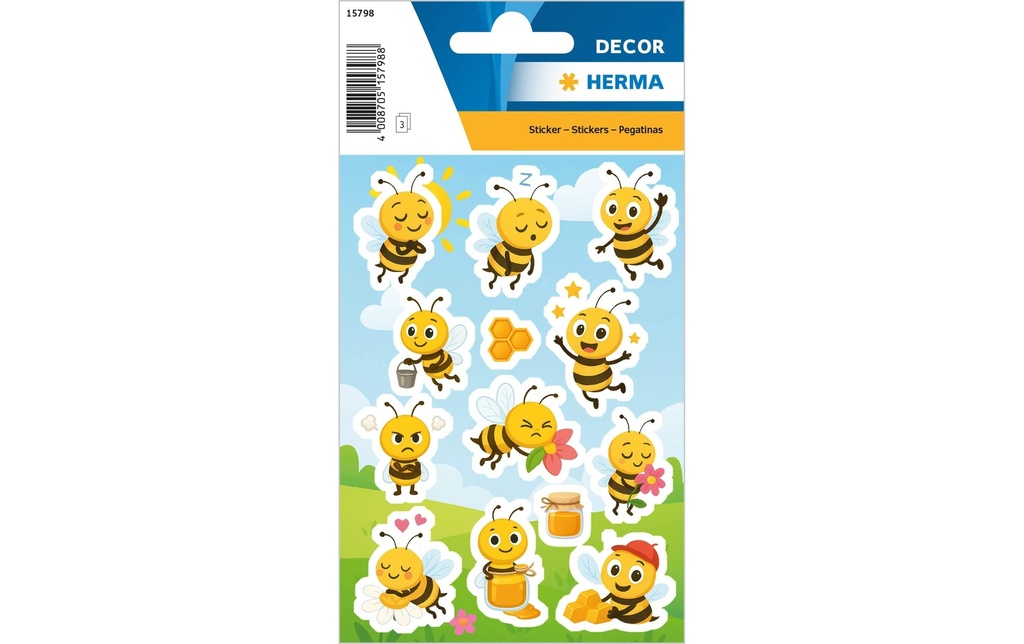 Herma Stickers Autocollant à motif Abeilles à miel 39 Pièce/s Multicolore