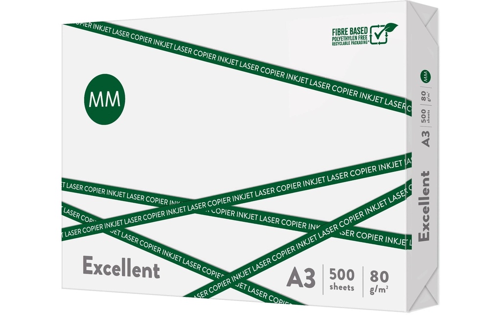 360 Papier pour photocopie Excellent A3, Extra-blanc, 80 g/m², 500 Feuille