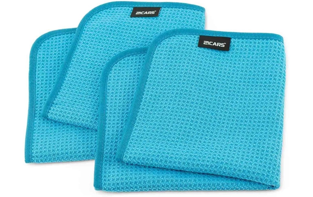 21CARS Chiffon microfibre Waffle pour le nettoyage des vitres, 2 pcs.
