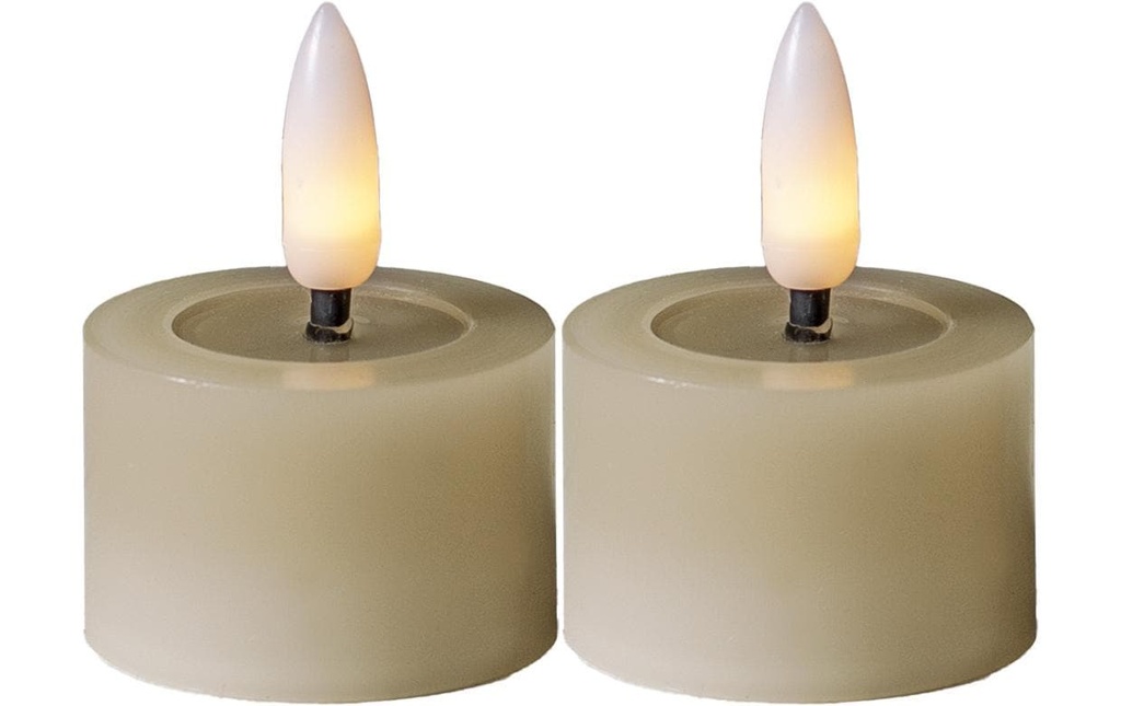 Star Trading Set de bougies à chauffe-plat LED 2 Pack Flow 5 cm – beige
