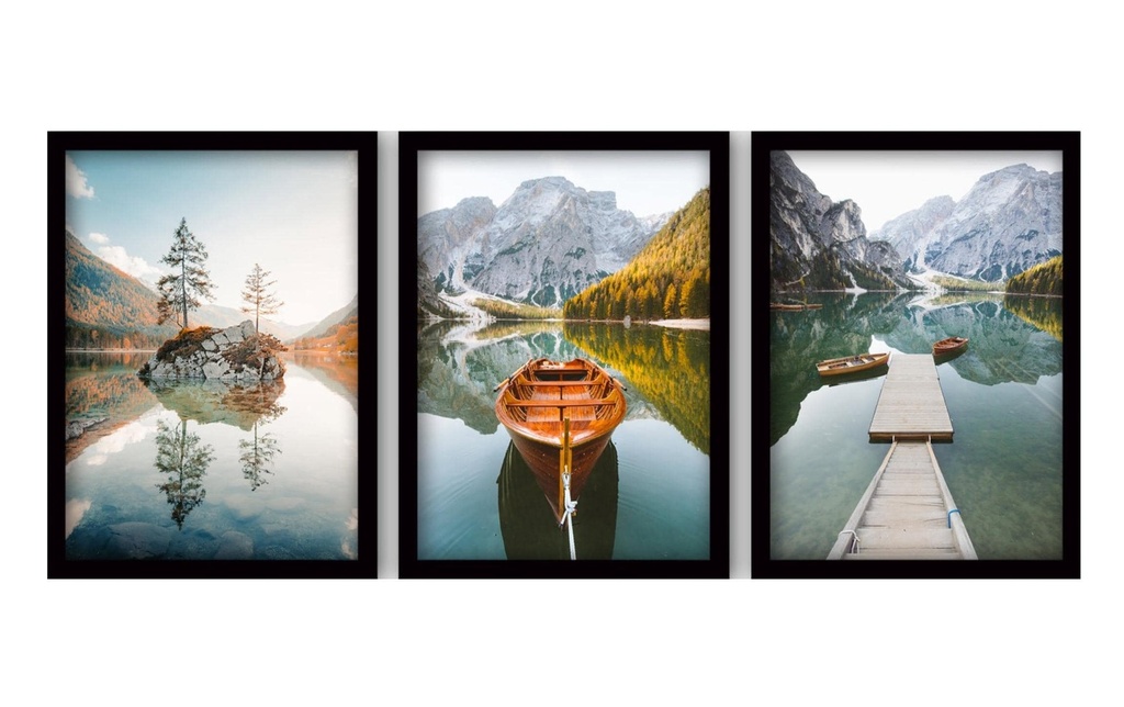 Wallxpert Photo Paysage 3 pièces, 35 x 45 cm