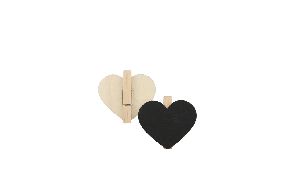Glorex Tableau à craie avec agrafe Coeur, 6 pièces