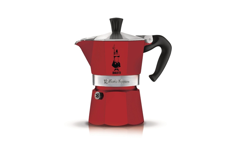 Bialetti Cafetière italienne Moka Express 3 tasses, Rouge