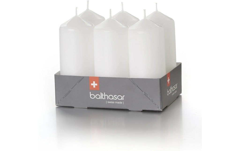 balthasar Bougie cylindrique Blanc, 6 pièces
