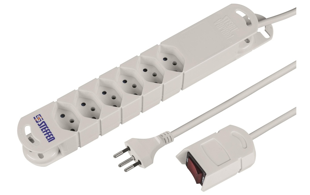 STEFFEN Bloc multiprises avec souris-interrupteur STEBA VARIABL 6xT13