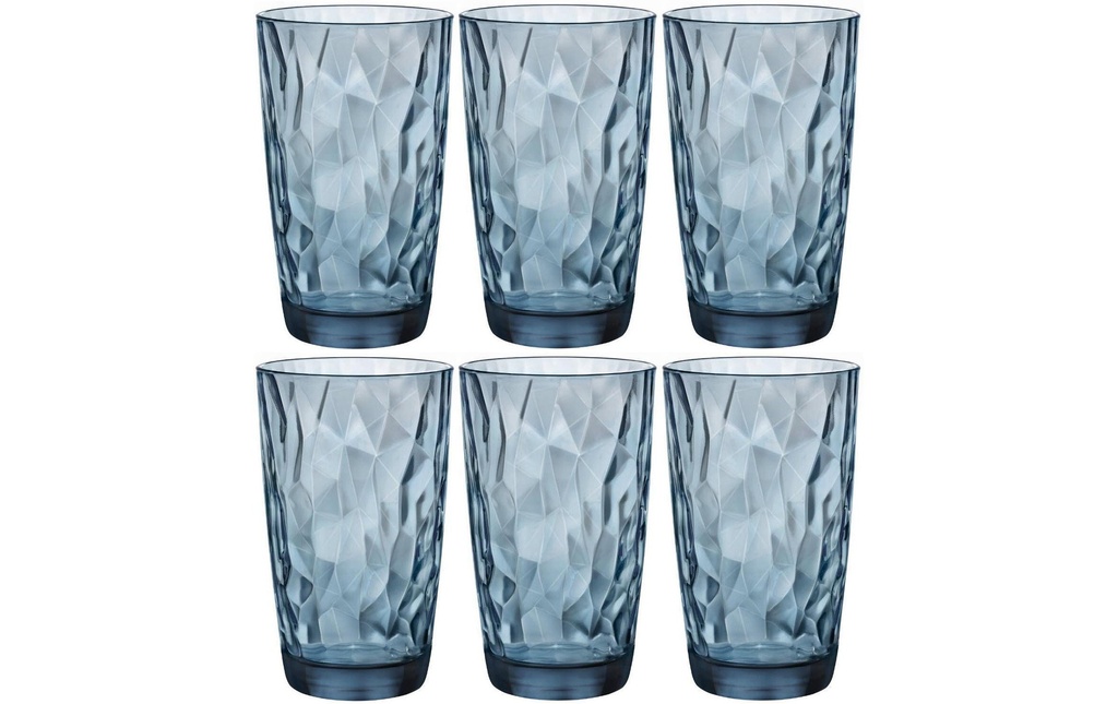 Bormioli Rocco Verre à long drink Diamond 470 ml, 6 Pièce/s, Bleu