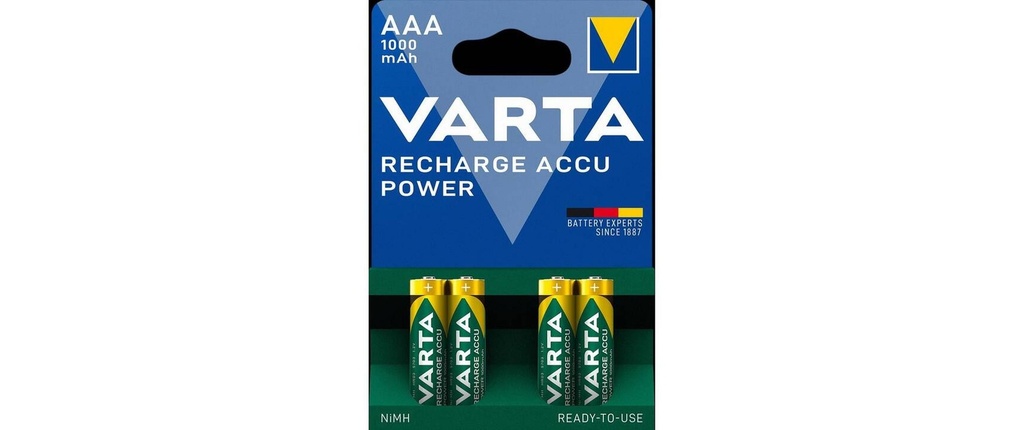 Varta Batterie Power NiMH AAA 1000 mAh, 4 Pièce/s