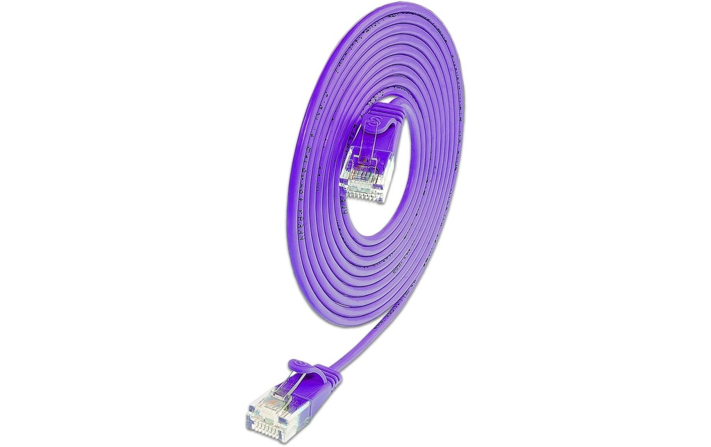 SLIM Câble patch slim RJ-45 - RJ-45, Cat 6A, U/UTP, 2 m, Violet