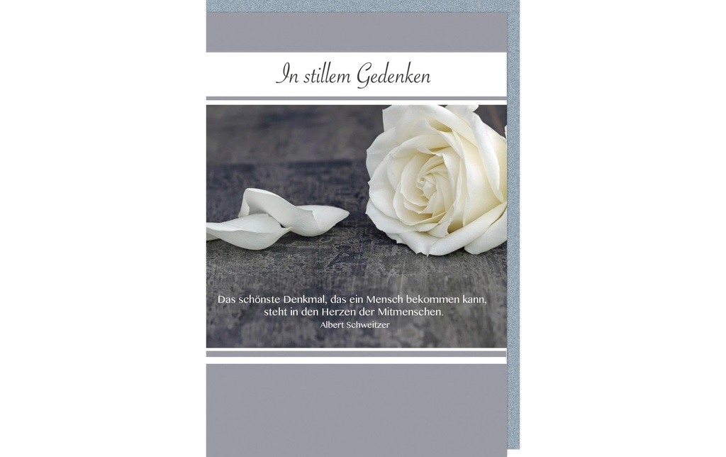 Braun + Company Carte de condoléances En souvenir silencieux de Rose 11.5 x 17 cm