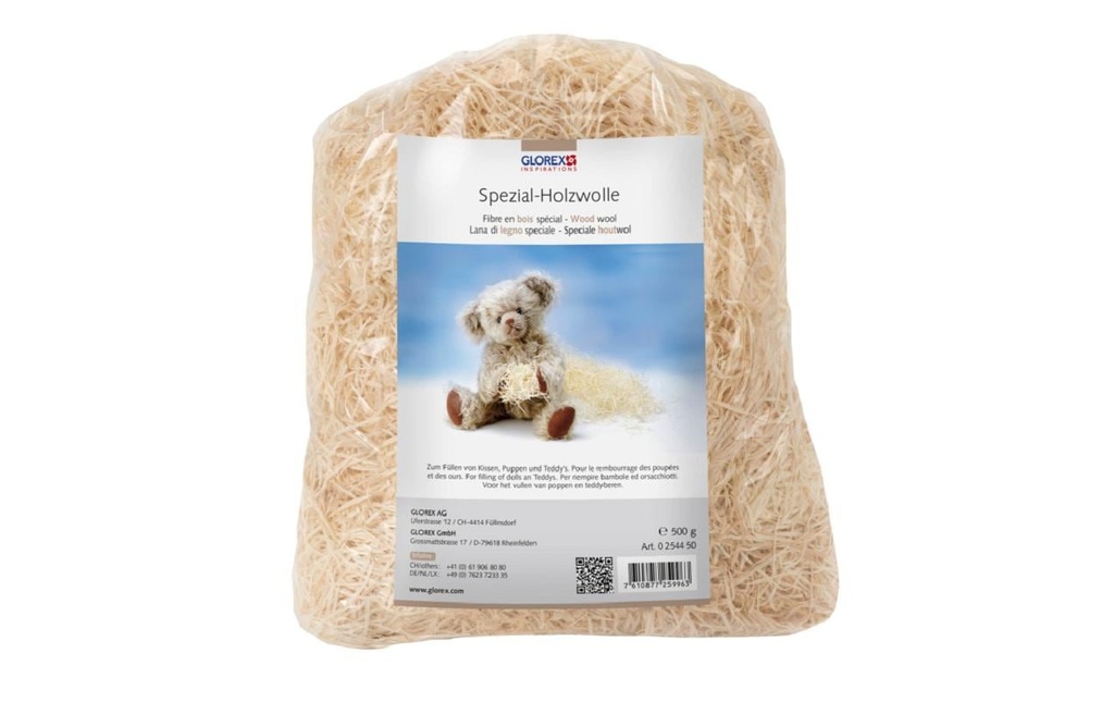 Glorex Ouate de remplissage Laine de bois 500 g