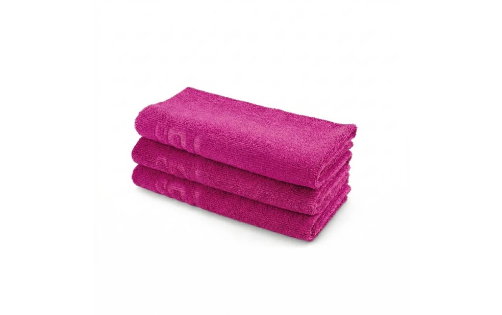 21CARS Edgeless Serviette microfibre set de 3 40 x 40 cm rose