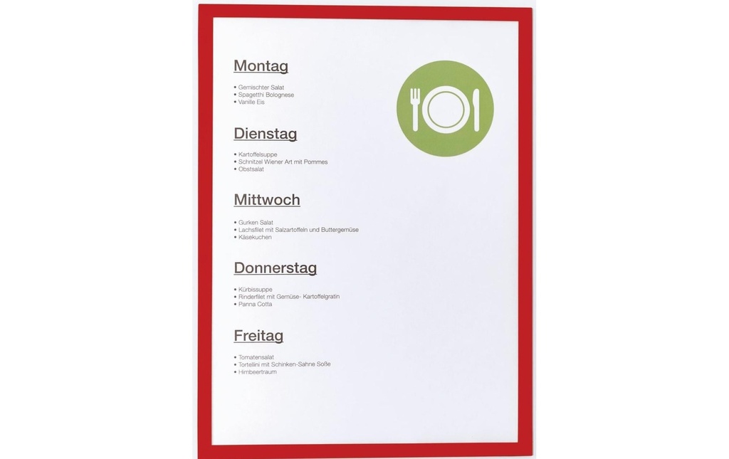 Magnetoplan Cadre de présentation Fenêtre A4 Rouge, 5 pièces