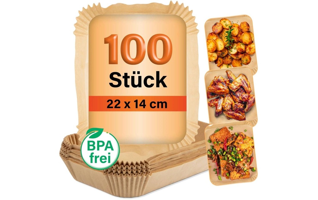 GOURMETmaxx Papier de cuisson 100 pièces, 22 x 14 x 4.5 cm