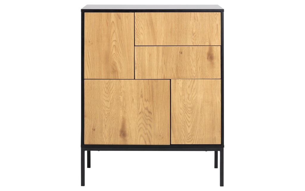 AC Design Commode Seaford 80 x 40 x 103 cm, Noir/Nature