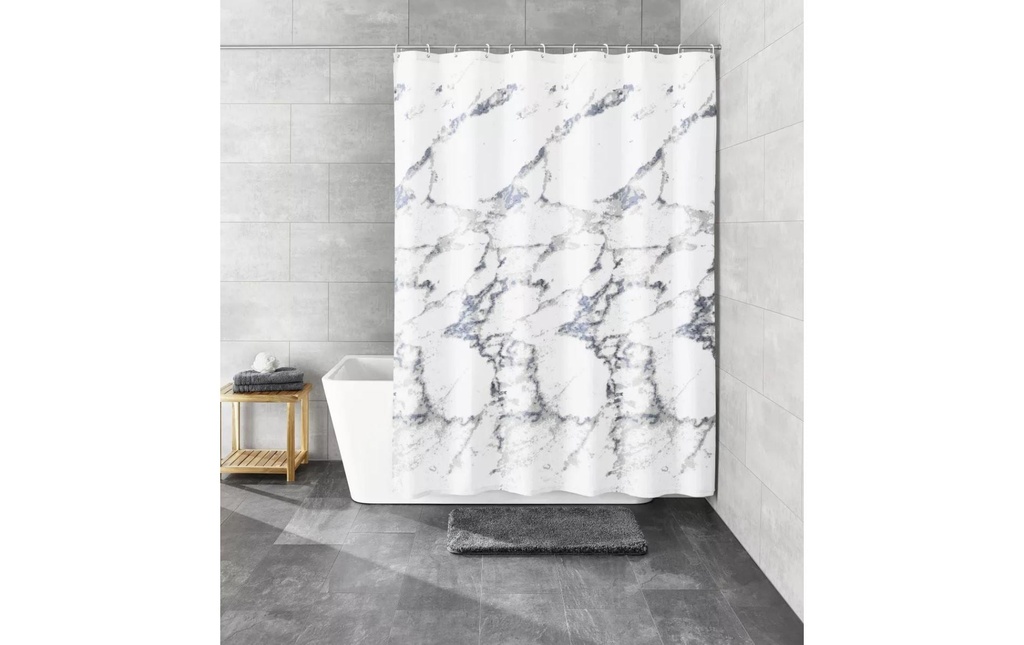 Kleine Wolke Rideau de douche Marble 180 x 240 cm, Marbre gris/Blanc