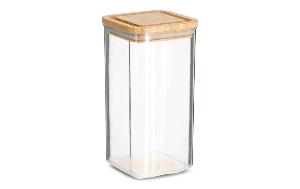 Zeller Present Boîte à provisions Couvercle en bambou 1.2 l, Transparent/Brun